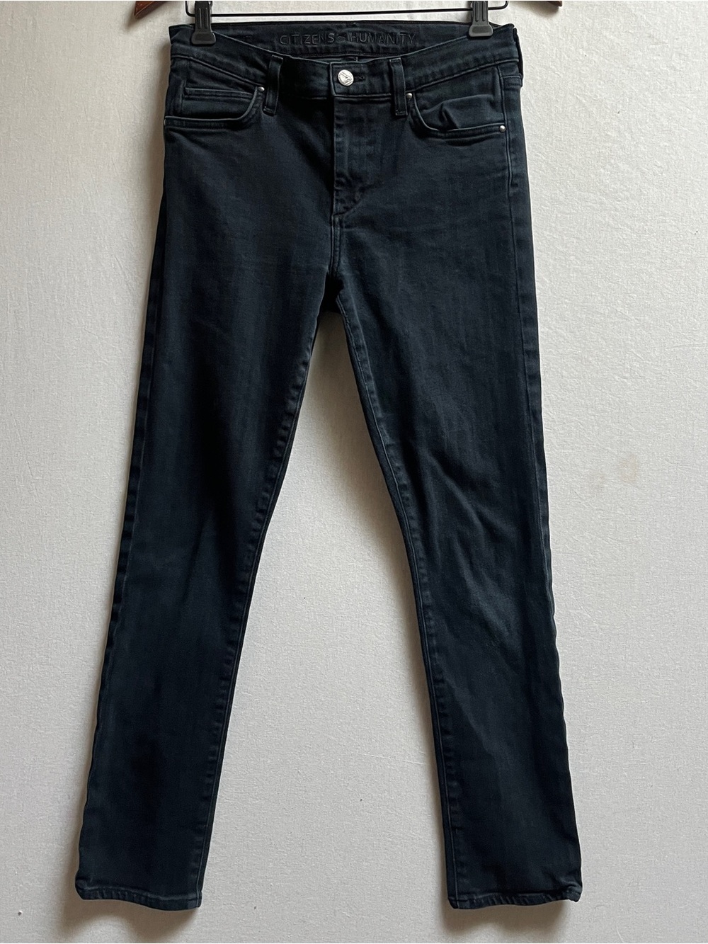 Citizens of Humanity Black Slim Straight Leg Stretch Jeans 27